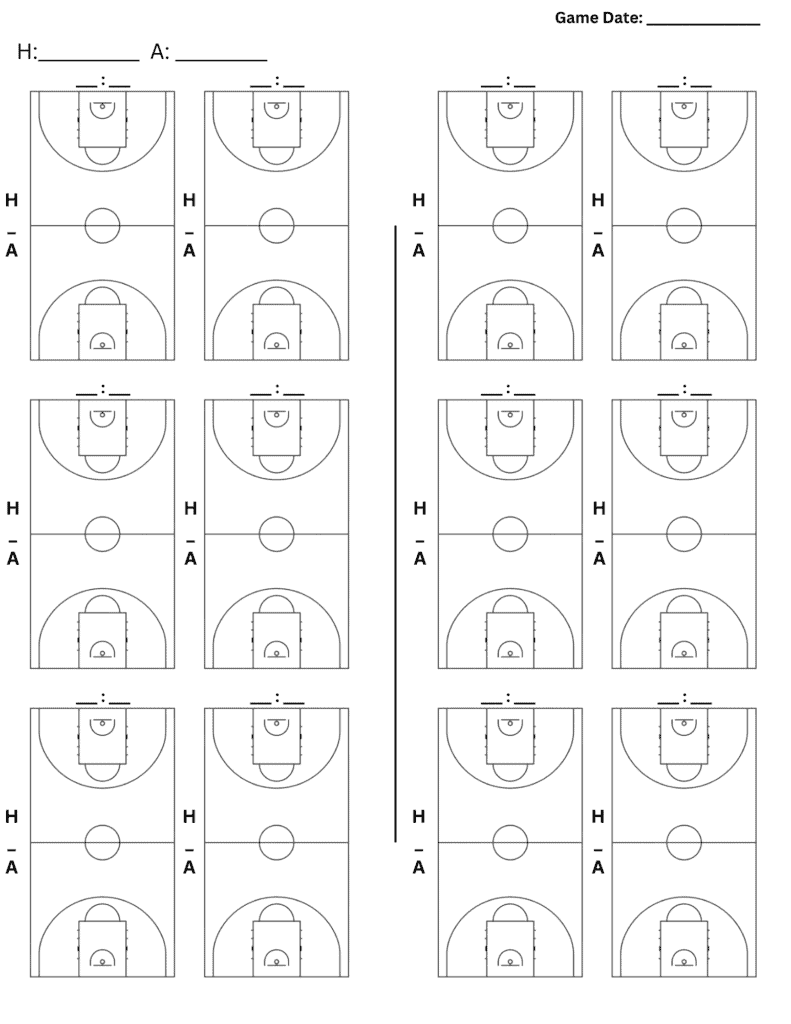 blank basketball court diagrams