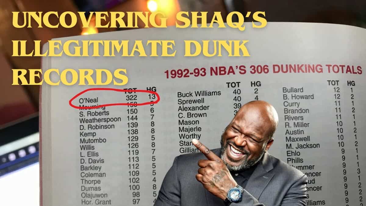 Shaq holds the record for dunks in a single season with 322.